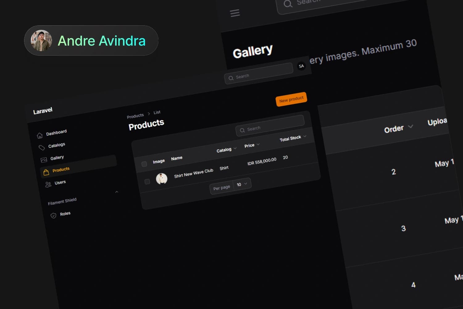 E-Commerce API & Admin Panel Screenshot
