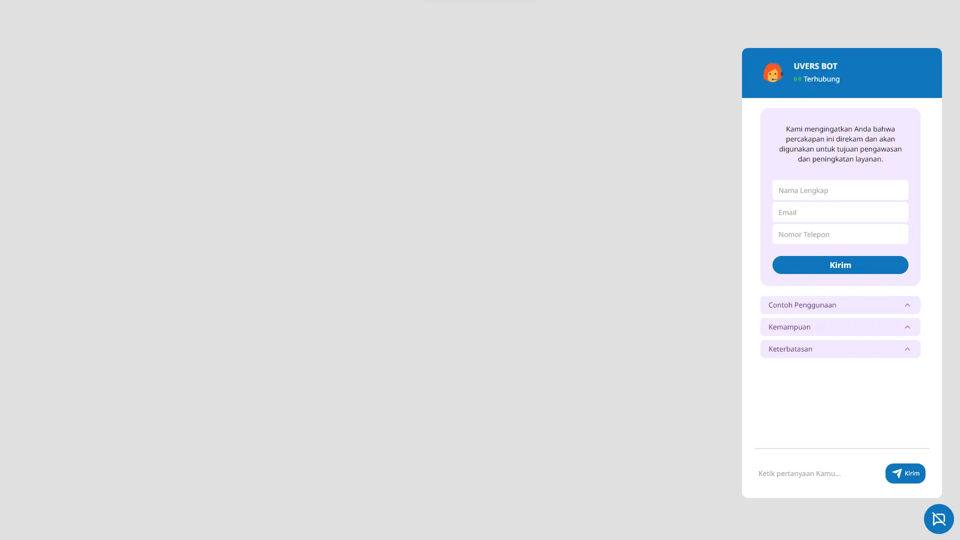 AI Chatbot Website Screenshot