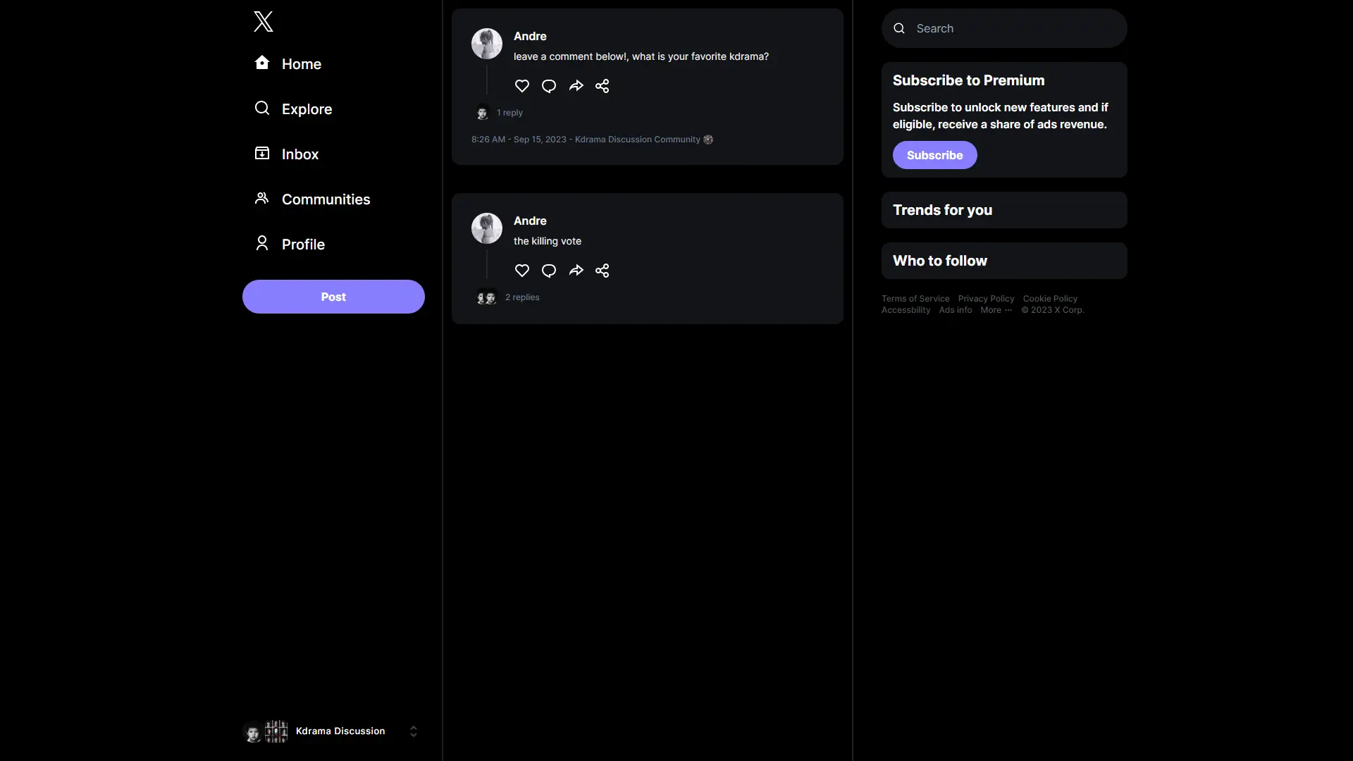 X App Clone Website Screenshot